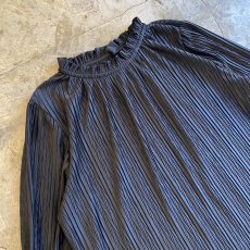 画像3: SLEEVE DESIGN PLEATS BLACK COLOR TOPS / Ladies M (3)