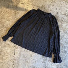 画像4: SLEEVE DESIGN PLEATS BLACK COLOR TOPS / Ladies M (4)