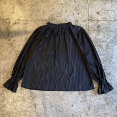 画像2: SLEEVE DESIGN PLEATS BLACK COLOR TOPS / Ladies M (2)