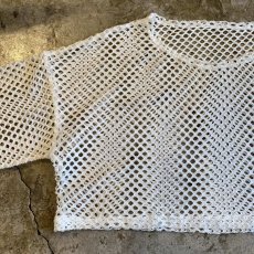 画像7: WHITE COLOR MESH DESIGN SHORT L/S TOPS / Ladies M~L (7)