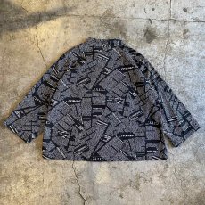 画像2: ENGLISH LETTER PATTERN DESIGN COTTON L/S SHIRT / Ladies M (2)