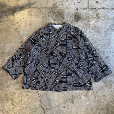 画像1: ENGLISH LETTER PATTERN DESIGN COTTON L/S SHIRT / Ladies M (1)