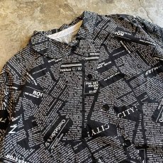 画像3: ENGLISH LETTER PATTERN DESIGN COTTON L/S SHIRT / Ladies M (3)