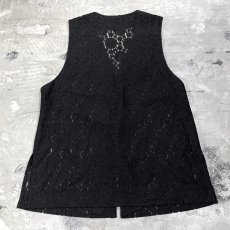 画像2: ALL OVER ART PATTERN LACE UP VEST / Mens L (2)