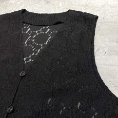 画像4: ALL OVER ART PATTERN LACE UP VEST / Mens L (4)