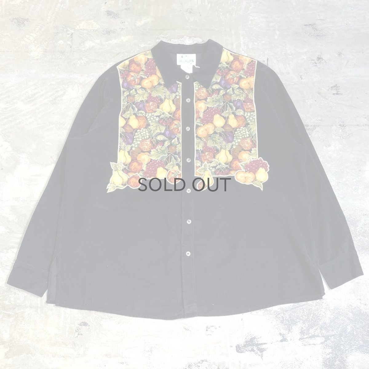 画像1: FRUITS PATTERN SWITCHED & PATCHED CORDUROY L/S SHIRT / Mens L (1)