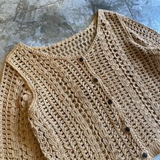 画像3: COLOR DESIGN CROCHET SHORT CARDIGAN / Ladies M (3)