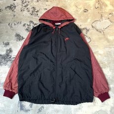 画像1: 【NIKE】BACK EMBROIDERY ZIP UP HOODIE NYLON JACKET / Mens L (1)