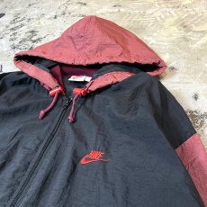 画像4: 【NIKE】BACK EMBROIDERY ZIP UP HOODIE NYLON JACKET / Mens L (4)