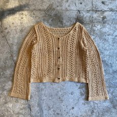 画像1: COLOR DESIGN CROCHET SHORT CARDIGAN / Ladies M (1)