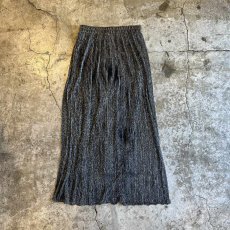 画像2: BLACK COLOR SILVER GLITTER PLEATS DESIGN SHEER SKIRT / W26~W32 (2)