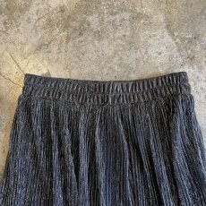 画像6: BLACK COLOR SILVER GLITTER PLEATS DESIGN SHEER SKIRT / W26~W32 (6)