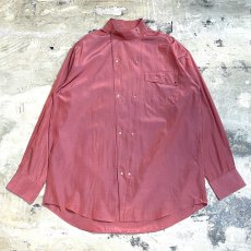 画像1: SNAP BUTTON PINK STAND COLLAR L/S SHIRT / Mens L (1)