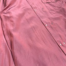 画像5: SNAP BUTTON PINK STAND COLLAR L/S SHIRT / Mens L (5)