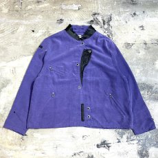 画像1: 90's LEATHER SWITCHED STAND COLLAR JACKET / Mens L(S) (1)