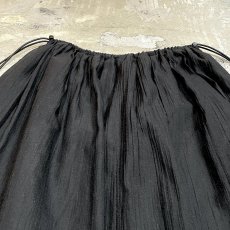 画像10: BLACK COLOR DRAW CODE WAIST SHEER SKIRT / FREE (10)