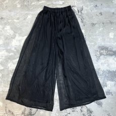 画像2: BLACK COLOR SHEER WIDE SIHOUETTE PANTS / W24~W37 (2)