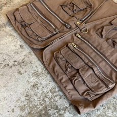 画像4: BROWN COLOR 13 POCKET DESIGN FISHING VEST / Ladies L (4)