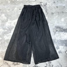 画像1: BLACK COLOR SHEER WIDE SIHOUETTE PANTS / W24~W37 (1)