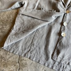 画像8: GRAY COLOR LINEN DESIGN JACKET / Ladies M (8)