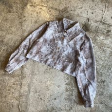 画像4: FLORAL PATTERN DESIGN SHEER SHORT L/S SHIRT / Ladies M (4)