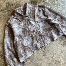 画像3: FLORAL PATTERN DESIGN SHEER SHORT L/S SHIRT / Ladies M (3)