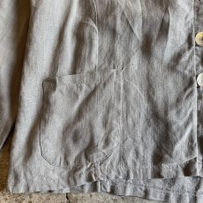 画像7: GRAY COLOR LINEN DESIGN JACKET / Ladies M (7)