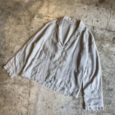 画像4: GRAY COLOR LINEN DESIGN JACKET / Ladies M (4)