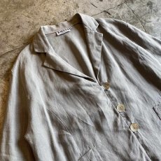 画像3: GRAY COLOR LINEN DESIGN JACKET / Ladies M (3)