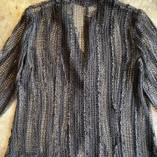 画像10: POINT SEQUINS DESIGN MESH BLACK COLOR JACKET / Ladies M (10)