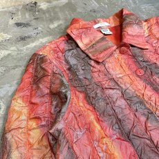 画像3: ALL OVER ARTISTIC WAVE PATTERN WASHER DESIGN SHIRT JACKET / Mens L(M) (3)