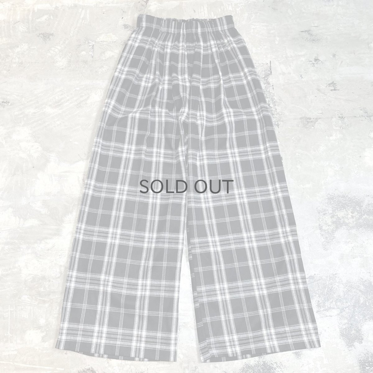 画像1: ALL OVER CHECK PATTERN WIDE SILHOUETTE PANTS / FREE (1)