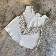 画像4: GRAY COLOR FRINGE DESIGN N/S TOPS / Ladies M (4)