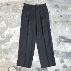 画像1: SIDE STUDS DECORATIVE GRAY COLOR SLACKS / W30 (1)