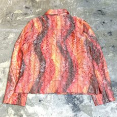 画像2: ALL OVER ARTISTIC WAVE PATTERN WASHER DESIGN SHIRT JACKET / Mens L(M) (2)