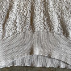 画像7: WHITE COLOR CROCHET DESIGN KNIT L/S TOPS / Ladies M (7)