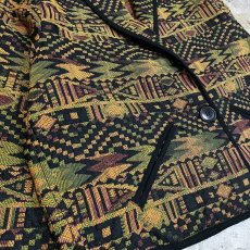 画像5: NATIVE BORDER PATTERN SHAWL COLLAR SHORT JACKET / Mens M (5)