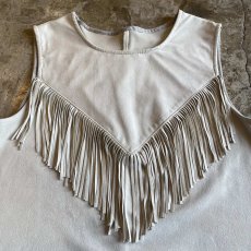 画像5: GRAY COLOR FRINGE DESIGN N/S TOPS / Ladies M (5)