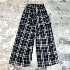 画像2: ALL OVER CHECK PATTERN WIDE SILHOUETTE PANTS / FREE (2)