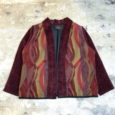 画像1: ARTISTIC PATTERN SWITCHED SHAWL COLLAR CARDIGAN / Mens M (1)