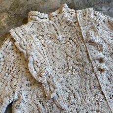 画像8: FRILL DESIGN CROCHET KNIT S/S TOPS / Ladies M (8)