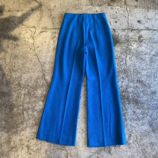 画像2: CENTER CREASE BLUE COLOR DESIGN KNIT PANTS / W27 (2)