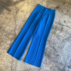 画像4: CENTER CREASE BLUE COLOR DESIGN KNIT PANTS / W27 (4)