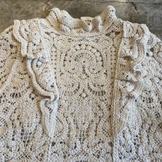 画像5: FRILL DESIGN CROCHET KNIT S/S TOPS / Ladies M (5)