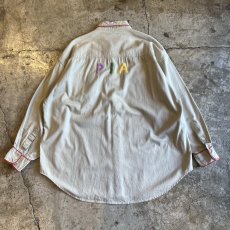 画像2: BOTH SIDES MIX COLOR EMBROIDERY DESIGN L/S SHIRT / Ladies XL (2)