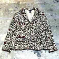 画像1: ALL OVER PATTERN FRINGE GOBELIN TAILORED JACKET / Mens M (1)