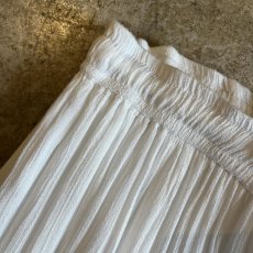 画像7: WHITE COLOR POINT MIX MESH DESIGN TIERED FLARE LONG SKIRT / ~W37(XL) (7)