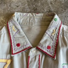 画像11: BOTH SIDES MIX COLOR EMBROIDERY DESIGN L/S SHIRT / Ladies XL (11)