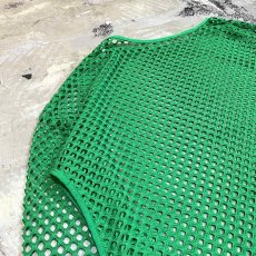 画像9: GREEN COLOR MESH FLARE SLEEVE L/S TOPS / Mens L (9)