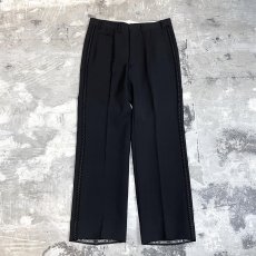 画像1: SIDE LINE EMBROIDERY BKACK COLOR SLACKS / W31 (1)